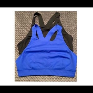 Lululemon Sports bras - black and royal blue size 10